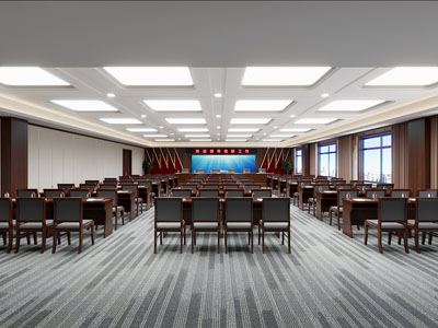 现代会议厅 报告厅3d模型 现代会议厅 报告厅
