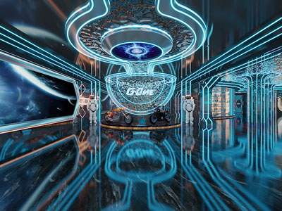 现代科技展厅大幕3d模型 现代科技展厅大幕