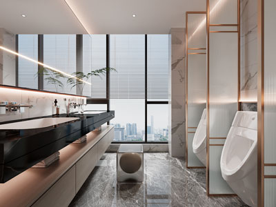 现代公共卫生间 洗手间3d模型 现代公共卫生间 洗手间