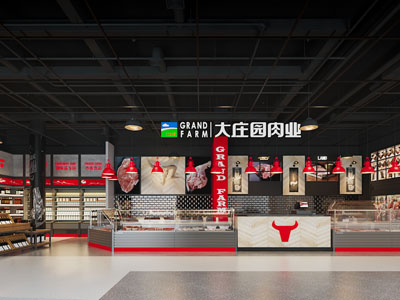 现代生鲜肉便利店 超市3d模型 现代生鲜肉便利店 超市