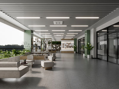 现代公司接待区 洽谈区3d模型 现代公司接待区 洽谈区