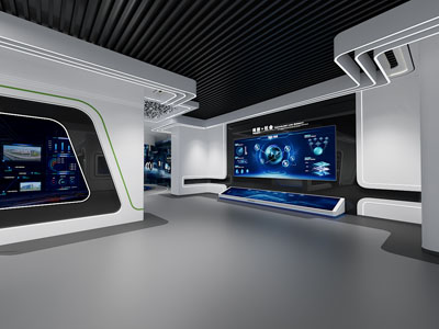 现代科技展厅展览3d模型 现代科技展厅展览