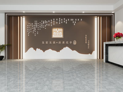 新中式大厅前台接待3d模型 新中式大厅前台接待