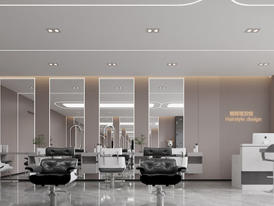 现代轻奢美容理发店3d模型 现代轻奢美容理发店