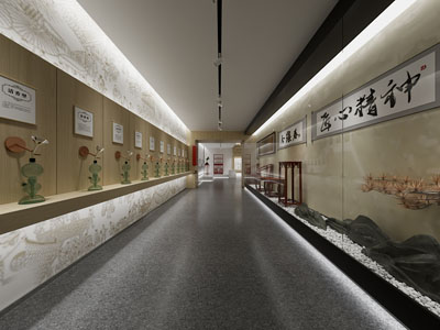 新中式酒文化展厅3d模型 新中式酒文化展厅
