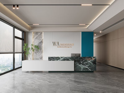 现代公司前台接待3d模型 现代公司前台接待