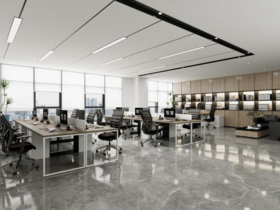 现代公共办公区3d模型 现代公共办公区