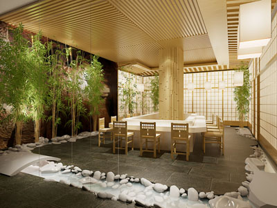 日式料理店 面馆 包厢包间3d模型 日式料理店 面馆 包厢包间