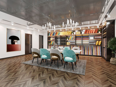 现代布料 布艺专卖店3d模型 现代布料 布艺专卖店
