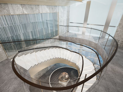 现代旋转楼梯间