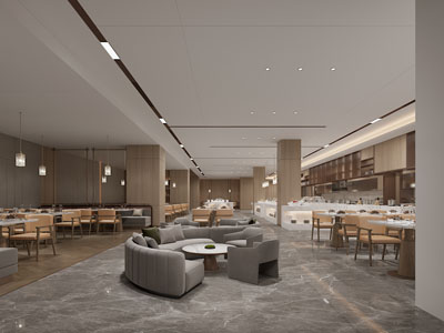 现代酒店宴会厅 就餐区3d模型 现代酒店宴会厅 就餐区