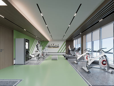 现代健身房3d模型 现代健身房