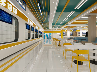 现代饭店餐馆走廊过道3d模型 现代饭店餐馆走廊过道