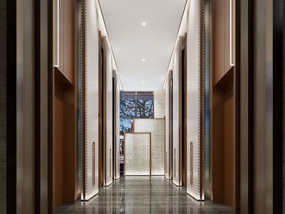 新中式酒店走廊过道3d模型 新中式酒店走廊过道