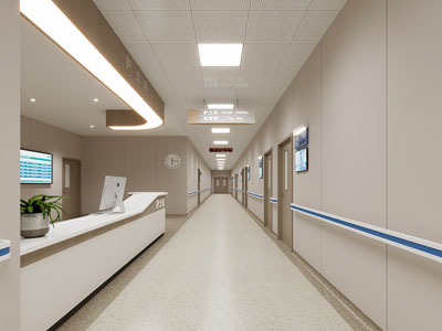 现代医院病房护士站 走廊过道3d模型 现代医院病房护士站 走廊过道