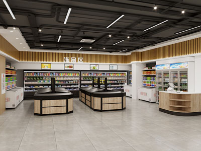 现代生鲜百货超市 便利店3d模型 现代生鲜百货超市 便利店