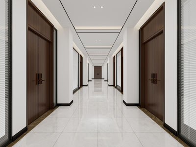新中式办公走廊过道3d模型 新中式办公走廊过道
