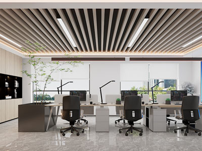 现代公共办公区3d模型 现代公共办公区