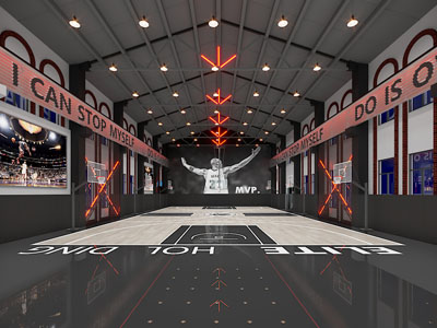 工业风loft篮球馆3d模型 工业风loft篮球馆