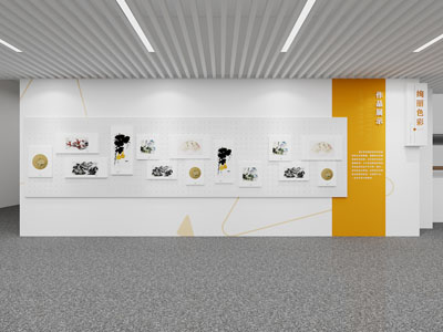 现代展厅展览墙3d模型 现代展厅展览墙