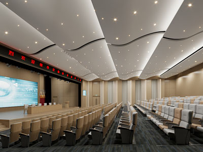 现代会议厅 报告厅3d模型 现代会议厅 报告厅
