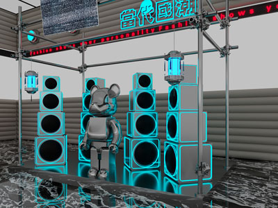 工业风loft室内美陈橱窗3d模型 工业风loft室内美陈橱窗