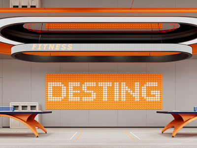 现代乒乓球室3d模型 现代乒乓球室