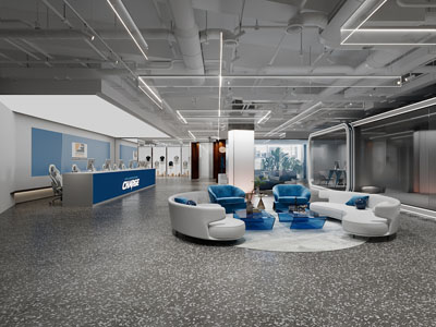 工业风loft公司大堂前台接待区3d模型 工业风loft公司大堂前台接待区