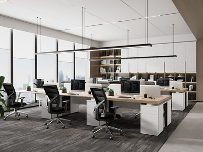 现代公共办公区3d模型 现代公共办公区