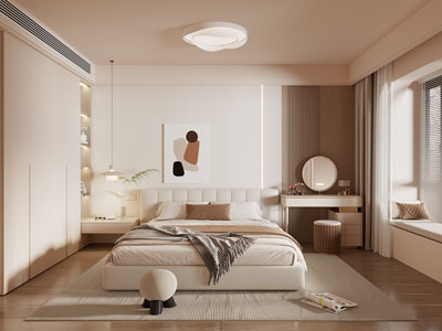 现代奶油风卧室