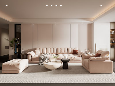 现代奶油风客厅