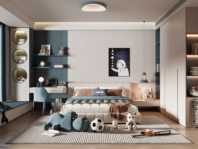 现代男孩房 儿童房 卧室