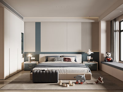 现代卧室 儿童房 男孩房