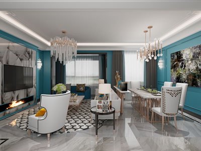 新古典客厅餐厅