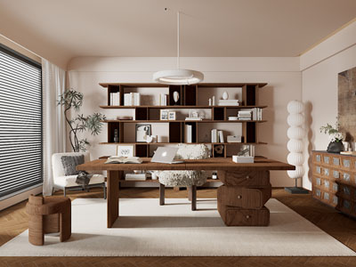 现代中古风书房