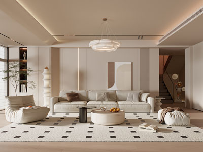 现代奶油风客厅