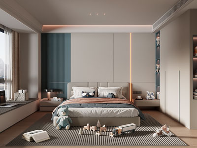 现代卧室 儿童房 男孩房