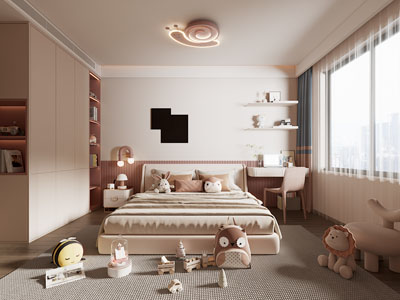 现代卧室 儿童房 女儿房