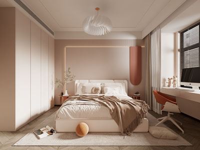 现代奶油风卧室