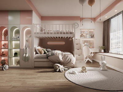 现代卧室 儿童房 女儿房