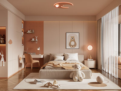 现代卧室 儿童房 女儿房