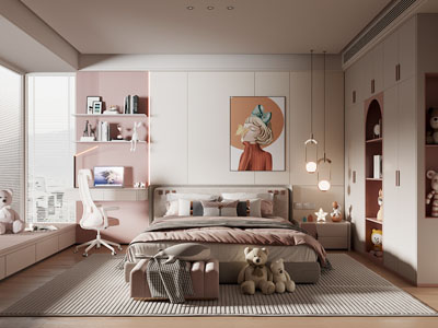 现代卧室 儿童房 女儿房