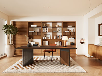 现代中古风书房