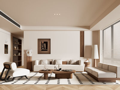 侘寂风奶油风客厅