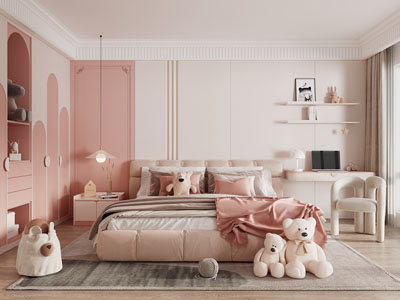 现代卧室 儿童房 女儿房