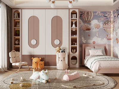 现代卧室 儿童房 女儿房