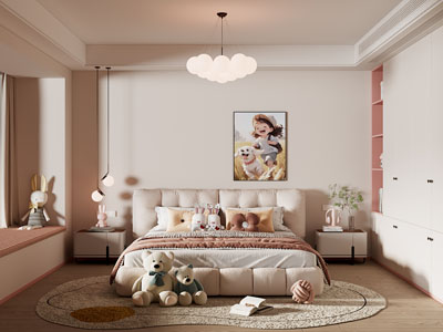 现代卧室 儿童房 女儿房