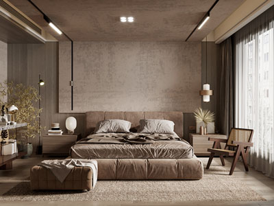 侘寂风中古风卧室