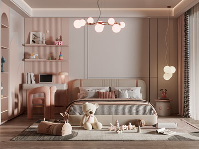 现代卧室 儿童房 女儿房