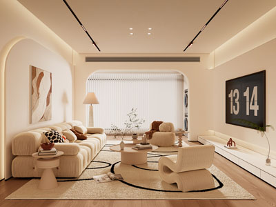 现代奶油风客厅